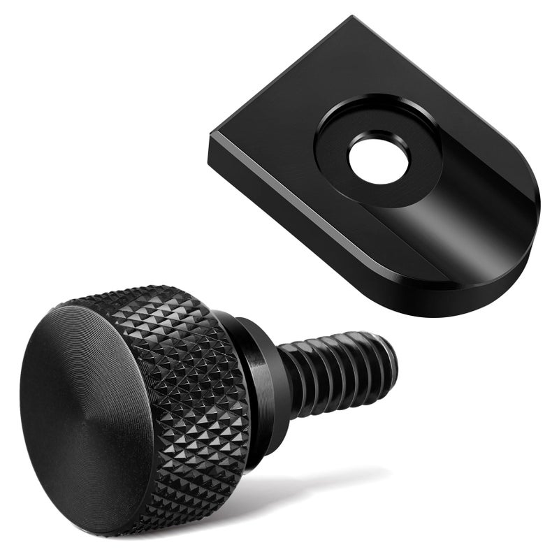 Amazicha Black Aluminium Seat Bolt Tab Screw Mount Knob Cover Compatible with Harley Davidson 1996-2024 - Image 1